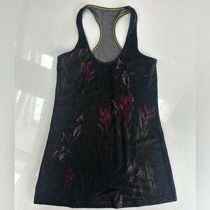 Lululemon black floral Racerback Tank Top